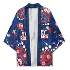 Personalized Sydney Roosters Kimono Aboriginal Pattern with Graffiti Style Design