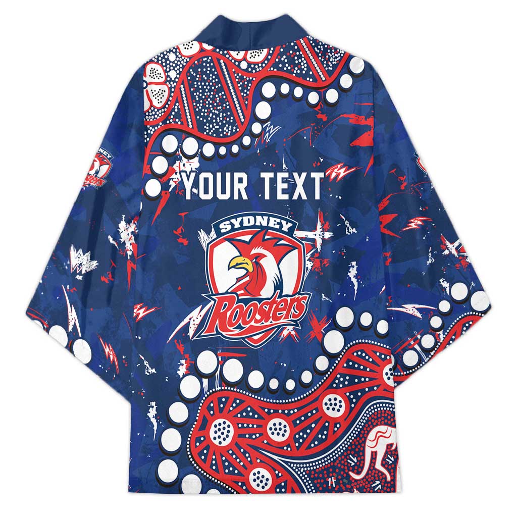 Personalized Sydney Roosters Kimono Aboriginal Pattern with Graffiti Style Design