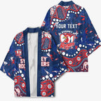 Personalized Sydney Roosters Kimono Aboriginal Pattern with Graffiti Style Design