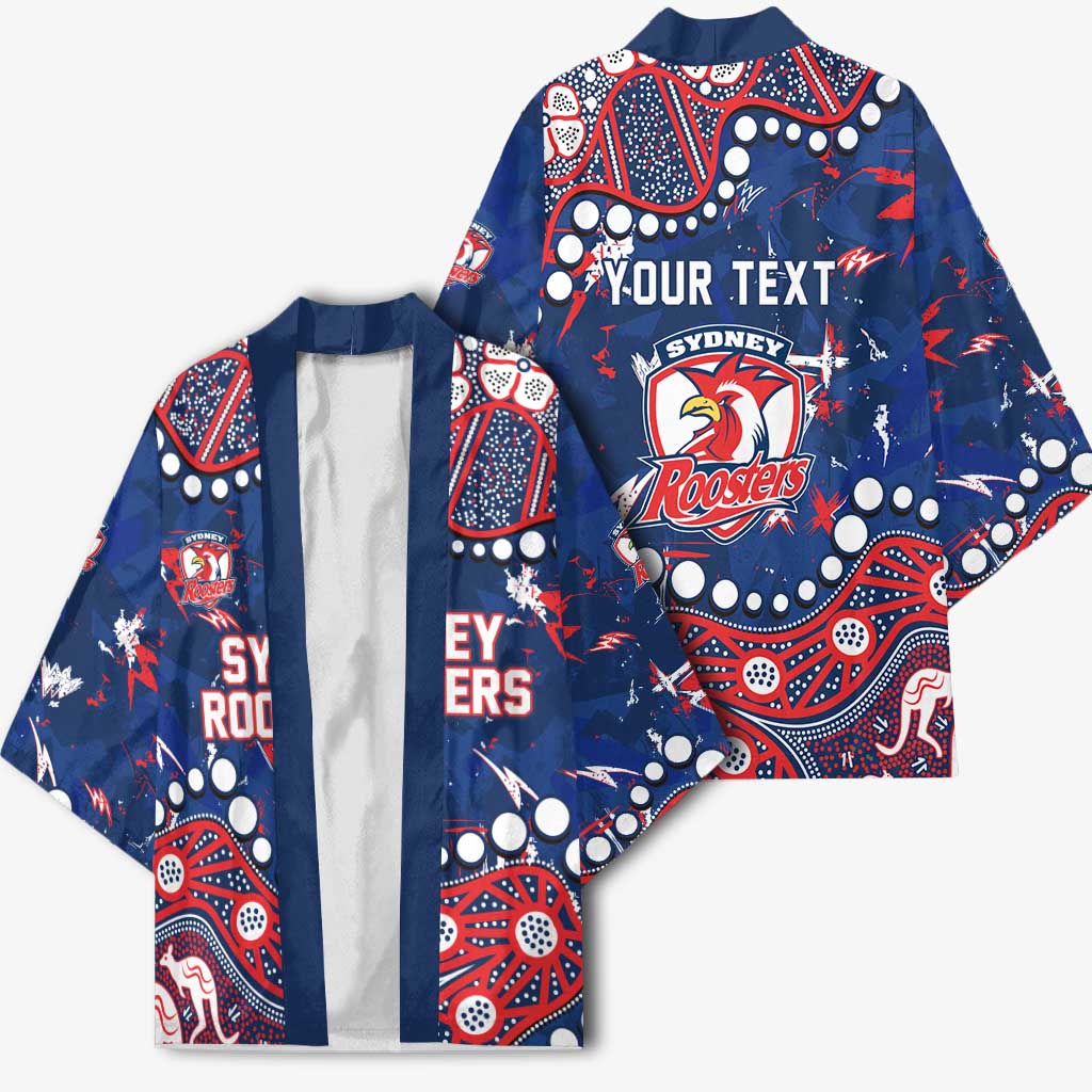 Personalized Sydney Roosters Kimono Aboriginal Pattern with Graffiti Style Design