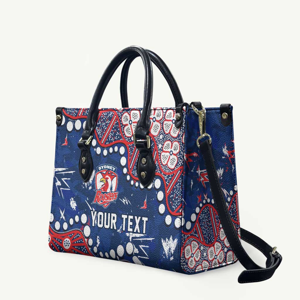 Personalized Sydney Roosters Leather Bag Aboriginal Pattern with Graffiti Style Design