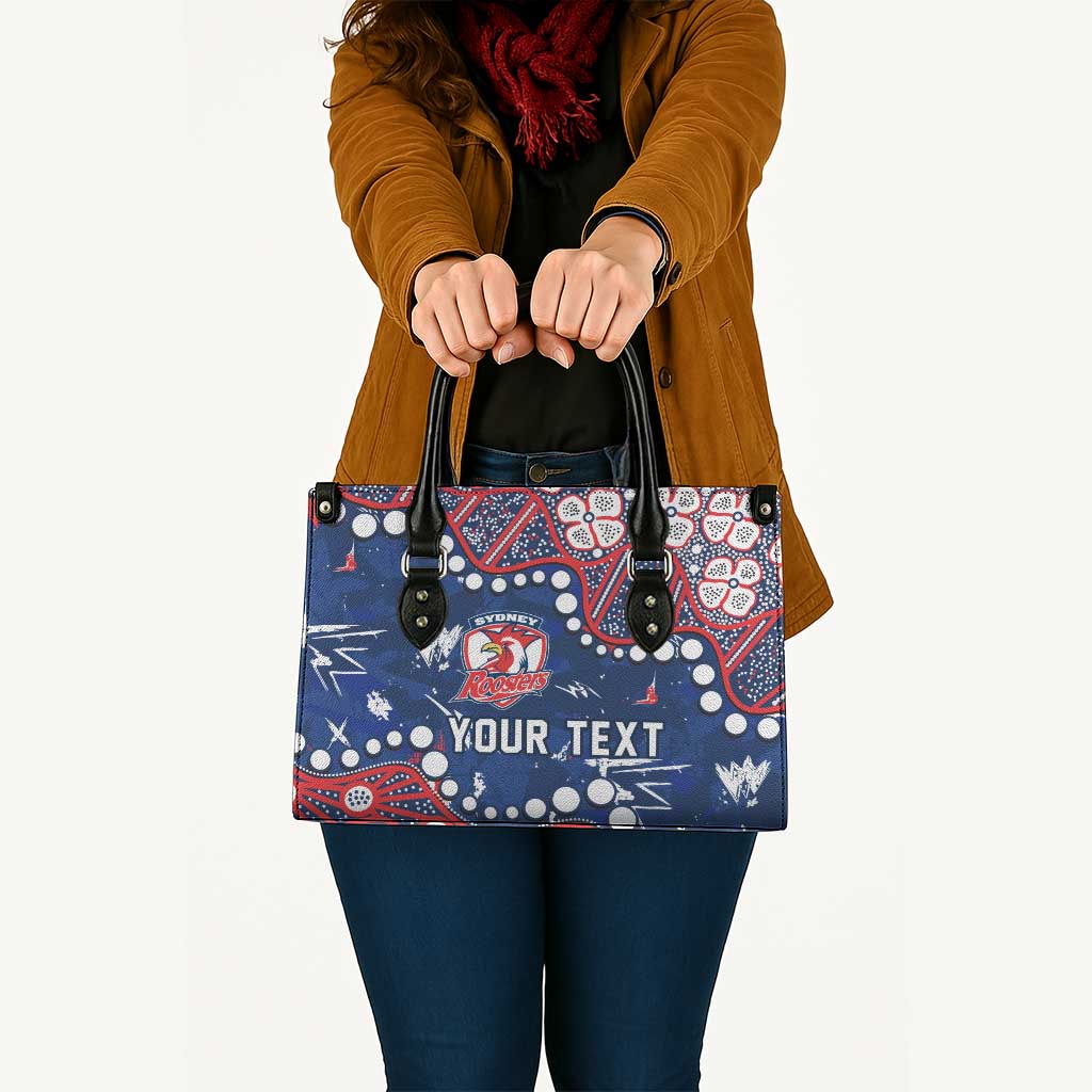 Personalized Sydney Roosters Leather Bag Aboriginal Pattern with Graffiti Style Design