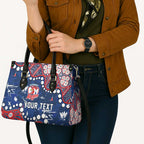 Personalized Sydney Roosters Leather Bag Aboriginal Pattern with Graffiti Style Design