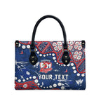 Personalized Sydney Roosters Leather Bag Aboriginal Pattern with Graffiti Style Design