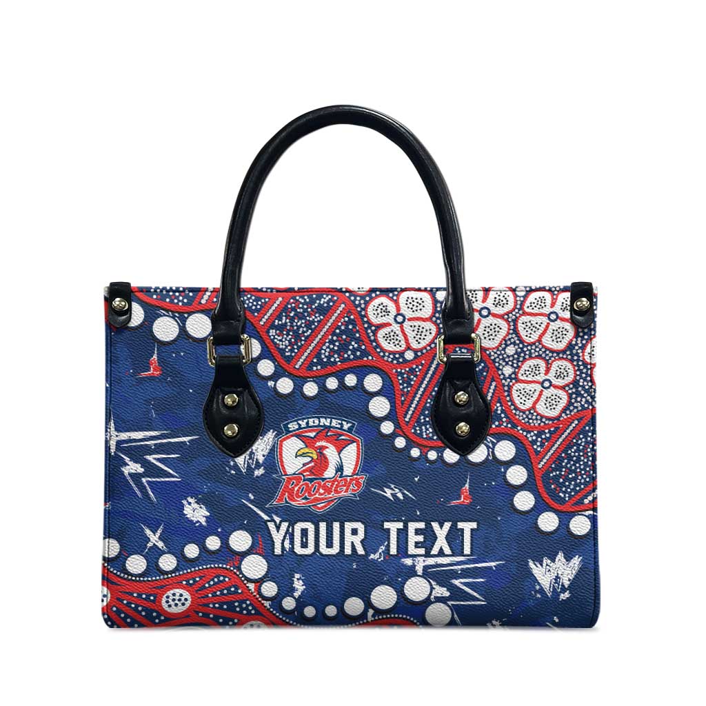 Personalized Sydney Roosters Leather Bag Aboriginal Pattern with Graffiti Style Design