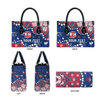 Personalized Sydney Roosters Leather Bag Aboriginal Pattern with Graffiti Style Design