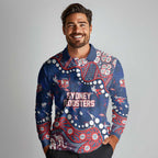 Personalized Sydney Roosters Long Sleeve Polo Shirt Aboriginal Pattern with Graffiti Style Design
