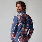 Personalized Sydney Roosters Long Sleeve Polo Shirt Aboriginal Pattern with Graffiti Style Design
