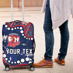 Personalized Sydney Roosters Luggage Cover Aboriginal Pattern with Graffiti Style Design