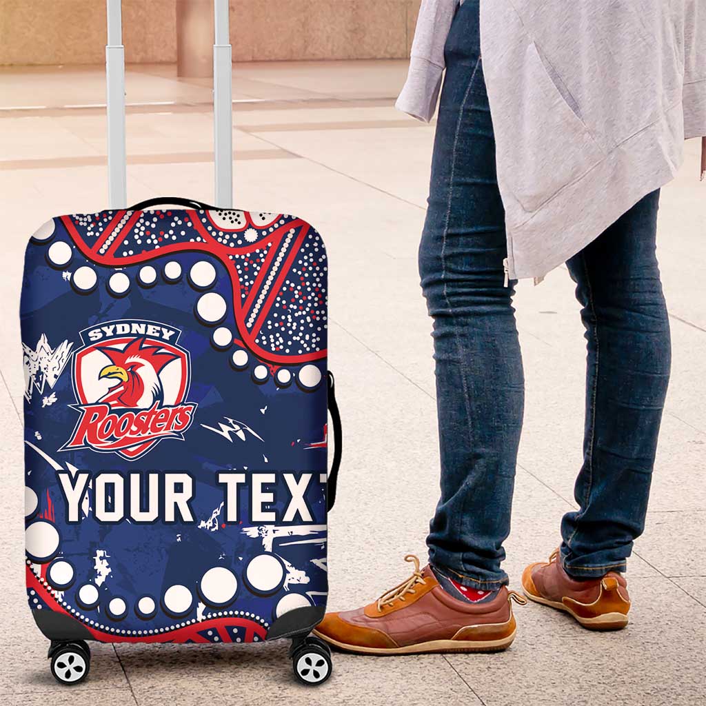 Personalized Sydney Roosters Luggage Cover Aboriginal Pattern with Graffiti Style Design