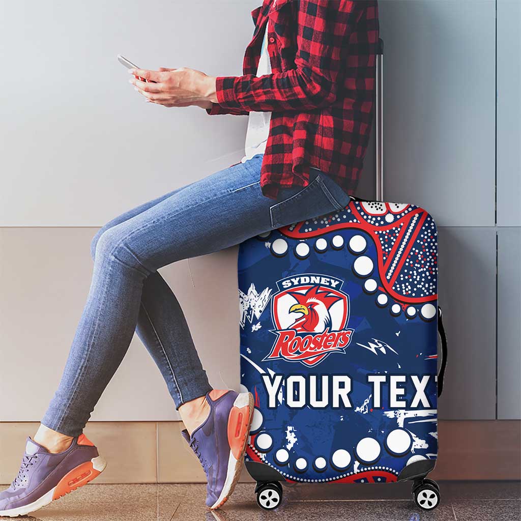 Personalized Sydney Roosters Luggage Cover Aboriginal Pattern with Graffiti Style Design