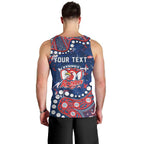 Personalized Sydney Roosters Men Tank Top Aboriginal Pattern with Graffiti Style Design