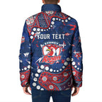 Personalized Sydney Roosters Padded Jacket Aboriginal Pattern with Graffiti Style Design