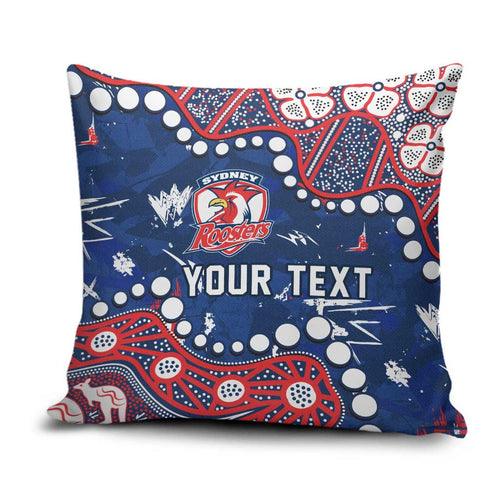 Personalized Sydney Roosters Pillow Cover Aboriginal Pattern with Graffiti Style Design