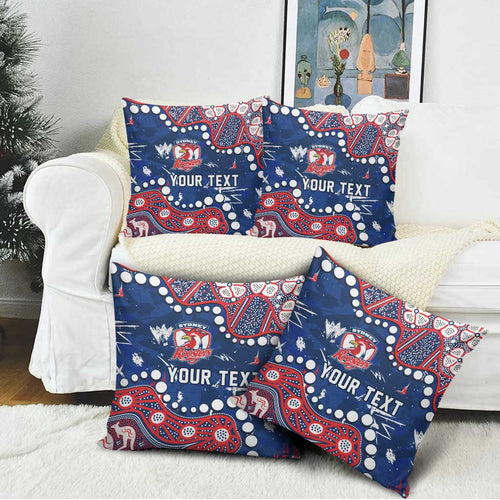 Personalized Sydney Roosters Pillow Cover Aboriginal Pattern with Graffiti Style Design