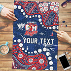 Personalized Sydney Roosters Puzzle Aboriginal Pattern with Graffiti Style Design
