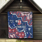 Personalized Sydney Roosters Quilt Aboriginal Pattern with Graffiti Style Design