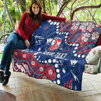 Personalized Sydney Roosters Quilt Aboriginal Pattern with Graffiti Style Design