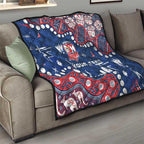 Personalized Sydney Roosters Quilt Aboriginal Pattern with Graffiti Style Design