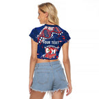 Personalized Sydney Roosters Raglan Cropped T Shirt Aboriginal Pattern with Graffiti Style Design