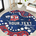 Personalized Sydney Roosters Round Carpet Aboriginal Pattern with Graffiti Style Design