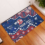 Personalized Sydney Roosters Rubber Doormat Aboriginal Pattern with Graffiti Style Design
