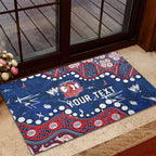 Personalized Sydney Roosters Rubber Doormat Aboriginal Pattern with Graffiti Style Design