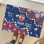 Personalized Sydney Roosters Rubber Doormat Aboriginal Pattern with Graffiti Style Design