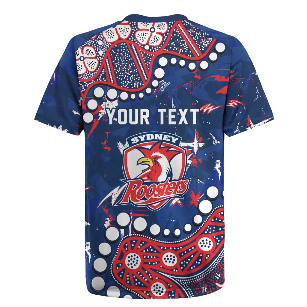 Personalized Sydney Roosters Rugby Jersey Aboriginal Pattern with Graffiti Style Design