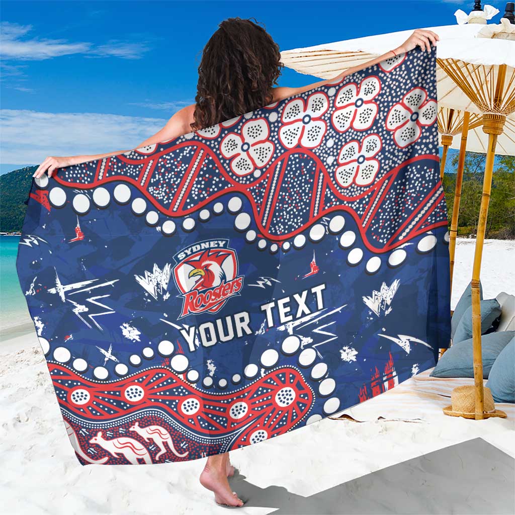 Personalized Sydney Roosters Sarong Aboriginal Pattern with Graffiti Style Design