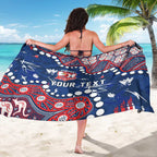 Personalized Sydney Roosters Sarong Aboriginal Pattern with Graffiti Style Design