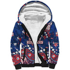 Personalized Sydney Roosters Sherpa Hoodie Aboriginal Pattern with Graffiti Style Design