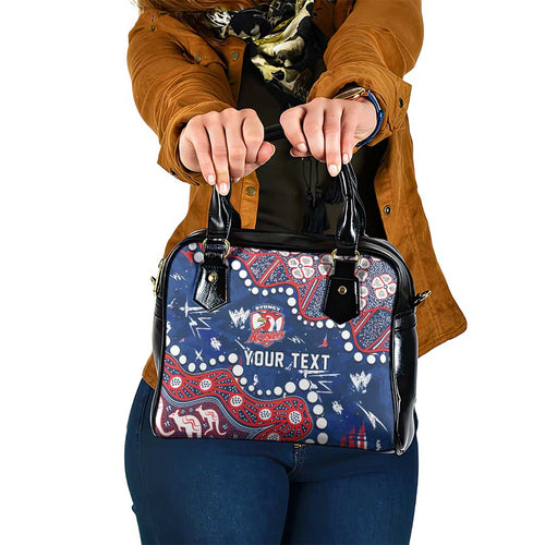 Personalized Sydney Roosters Shoulder Handbag Aboriginal Pattern with Graffiti Style Design