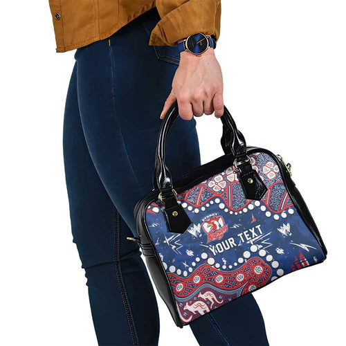 Personalized Sydney Roosters Shoulder Handbag Aboriginal Pattern with Graffiti Style Design