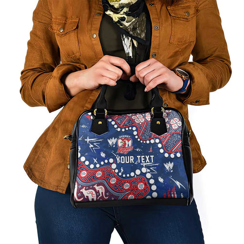 Personalized Sydney Roosters Shoulder Handbag Aboriginal Pattern with Graffiti Style Design
