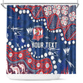 Personalized Sydney Roosters Shower Curtain Aboriginal Pattern with Graffiti Style Design