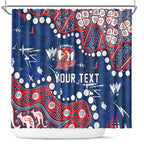 Personalized Sydney Roosters Shower Curtain Aboriginal Pattern with Graffiti Style Design