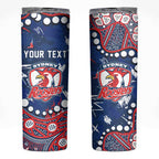 Personalized Sydney Roosters Skinny Tumbler Aboriginal Pattern with Graffiti Style Design