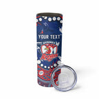 Personalized Sydney Roosters Skinny Tumbler Aboriginal Pattern with Graffiti Style Design