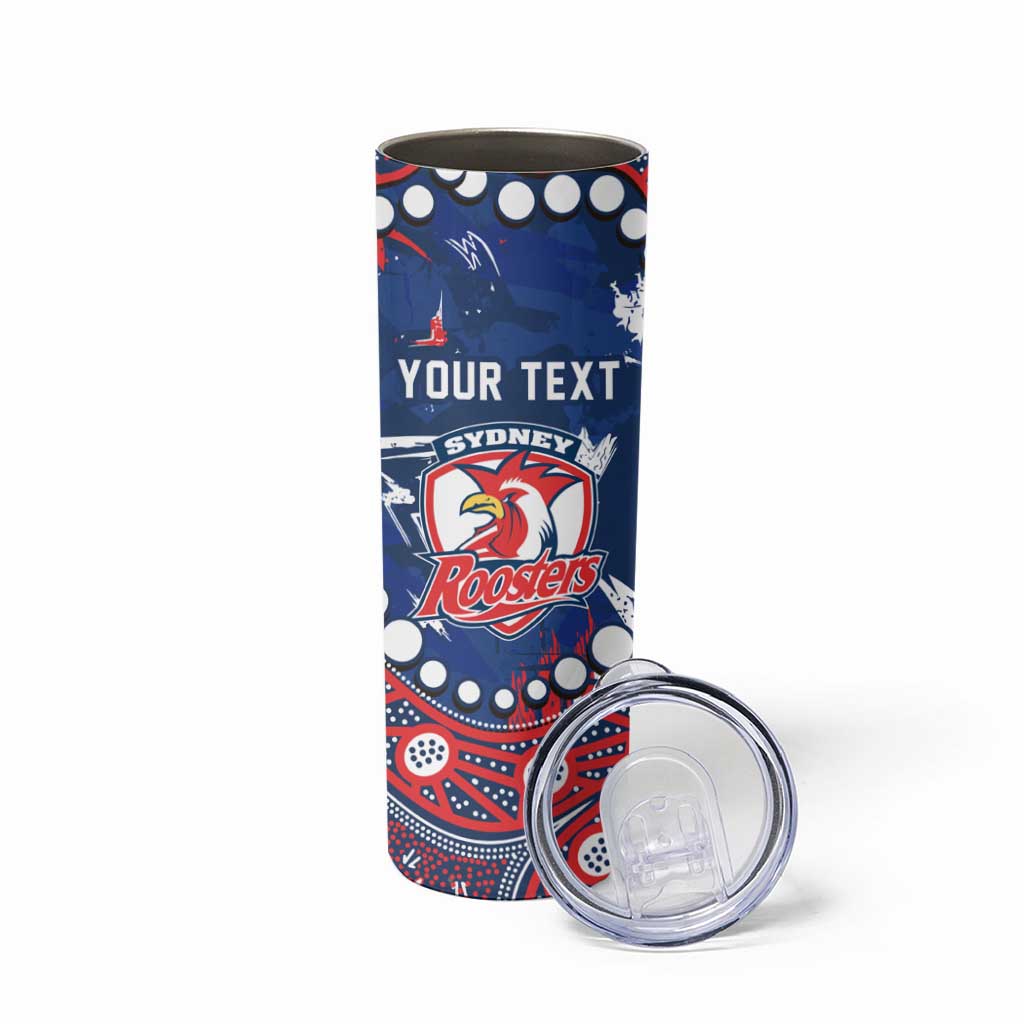 Personalized Sydney Roosters Skinny Tumbler Aboriginal Pattern with Graffiti Style Design