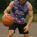 Personalized Sydney Roosters Sleeveless Hoodie Aboriginal Pattern with Graffiti Style Design