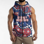Personalized Sydney Roosters Sleeveless Zip Hoodie Aboriginal Pattern with Graffiti Style Design