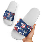 Personalized Sydney Roosters Slide Sandals Aboriginal Pattern with Graffiti Style Design