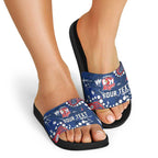 Personalized Sydney Roosters Slide Sandals Aboriginal Pattern with Graffiti Style Design