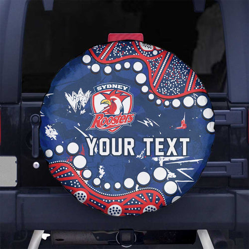Personalized Sydney Roosters Spare Tire Cover Aboriginal Pattern with Graffiti Style Design