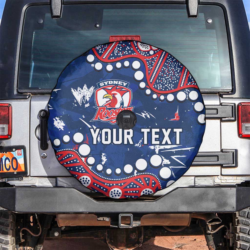Personalized Sydney Roosters Spare Tire Cover Aboriginal Pattern with Graffiti Style Design