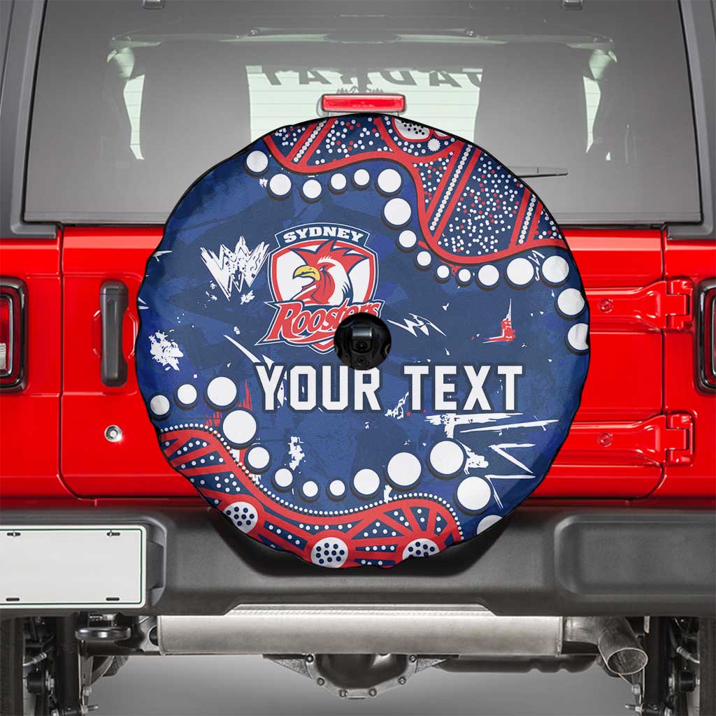 Personalized Sydney Roosters Spare Tire Cover Aboriginal Pattern with Graffiti Style Design