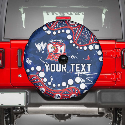Personalized Sydney Roosters Spare Tire Cover Aboriginal Pattern with Graffiti Style Design