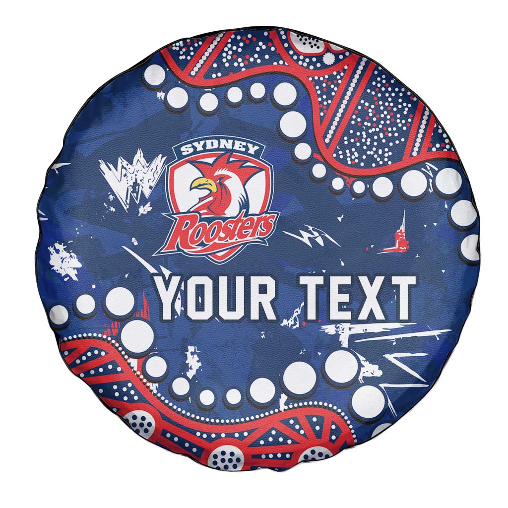 Personalized Sydney Roosters Spare Tire Cover Aboriginal Pattern with Graffiti Style Design