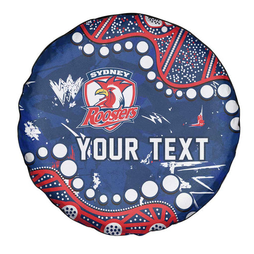 Personalized Sydney Roosters Spare Tire Cover Aboriginal Pattern with Graffiti Style Design